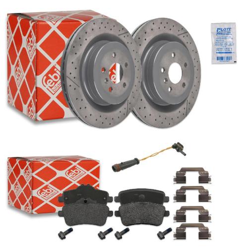 FEBI BILSTEIN Bremsbelagsatz, Scheibenbremse 16990 + Warnkontakt, Bremsbelagverschleiß 19186 + Bremsscheibe 107712 Bild FEBI BILSTEIN Bremsbelagsatz, Scheibenbremse 16990 + Warnkontakt, Bremsbelagverschleiß 19186 + Bremsscheibe 107712