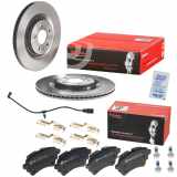 BREMBO Bremsbelagsatz, Scheibenbremse P 85 185 + Bremsscheibe 09.B969.11 + Warnkontakt, Bremsbelagverschleiß A 00 524