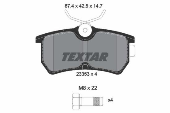 TEXTAR Bremsbelagsatz, Scheibenbremse 2335301 + Bremsscheibe 92088403 Bild TEXTAR Bremsbelagsatz, Scheibenbremse 2335301 + Bremsscheibe 92088403