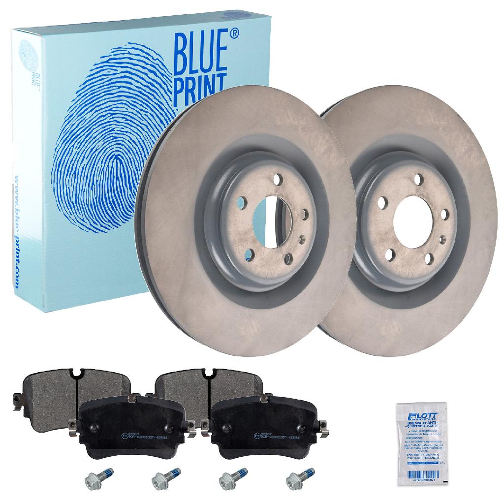 BLUE PRINT Bremsscheibe ADBP430046 + Bremsbelagsatz, Scheibenbremse ADV184271