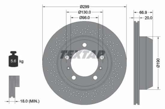 TEXTAR Bremsbelagsatz, Scheibenbremse 2454101 + Warnkontakt, Bremsbelagverschleiß 98040200 + Bremsscheibe 92165303 Bild TEXTAR Bremsbelagsatz, Scheibenbremse 2454101 + Warnkontakt, Bremsbelagverschleiß 98040200 + Bremsscheibe 92165303