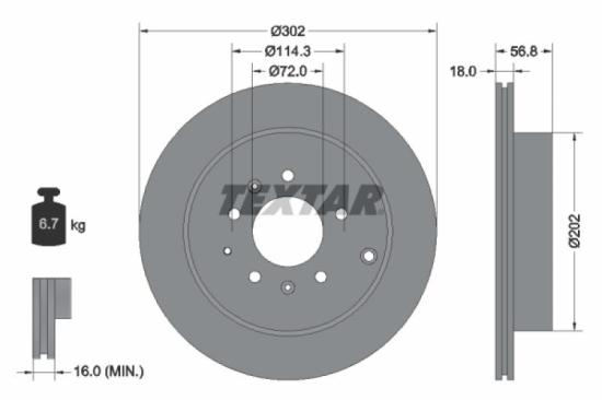 TEXTAR Bremsbelagsatz, Scheibenbremse 2454501 + Bremsscheibe 92180903 Bild TEXTAR Bremsbelagsatz, Scheibenbremse 2454501 + Bremsscheibe 92180903
