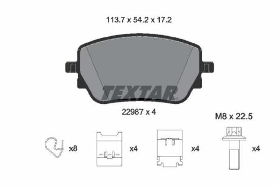 TEXTAR Bremsbelagsatz, Scheibenbremse 2298701 + Warnkontakt, Bremsbelagverschleiß 98048700 + Bremsbelagsatz, Scheibenbremse 2294401 + Bremsscheibe 92324303 + Bremsscheibe 92323305 Bild TEXTAR Bremsbelagsatz, Scheibenbremse 2298701 + Warnkontakt, Bremsbelagverschleiß 98048700 + Bremsbelagsatz, Scheibenbremse 2294401 + Bremsscheibe 92324303 + Bremsscheibe 92323305