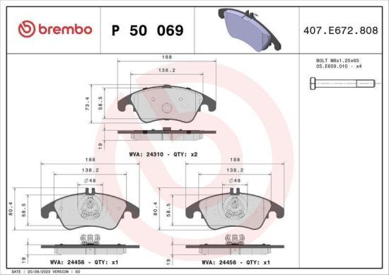 ATE Warnkontakt, Bremsbelagverschleiß 24.8190-0410.2 BREMBO Bremsscheibe 09.B744.51 + Bremsbelagsatz, Scheibenbremse P 50 069 Bild ATE Warnkontakt, Bremsbelagverschleiß 24.8190-0410.2 BREMBO Bremsscheibe 09.B744.51 + Bremsbelagsatz, Scheibenbremse P 50 069