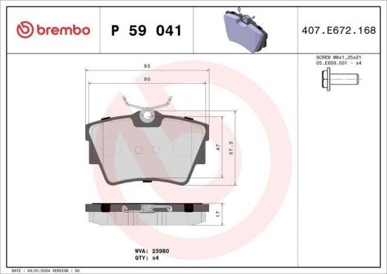 BREMBO BREMSENSET Bild BREMBO BREMSENSET