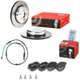 BREMBO Bremsscheibe 09.C411.13 + Warnkontakt, Bremsbelagverschleiß A 00 431 + Bremsbelagsatz, Scheibenbremse P 06 064