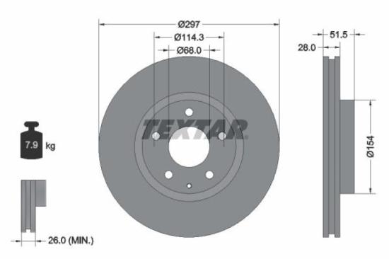TEXTAR Bremsscheibe 92254703 + Bremsbelagsatz, Scheibenbremse 2234901 + Bremsscheibe 92257403 + Bremsbelagsatz, Scheibenbremse 2572501 Bild TEXTAR Bremsscheibe 92254703 + Bremsbelagsatz, Scheibenbremse 2234901 + Bremsscheibe 92257403 + Bremsbelagsatz, Scheibenbremse 2572501