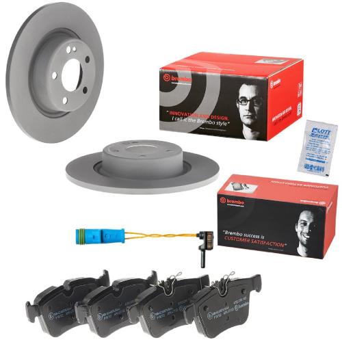BREMBO Bremsscheibe 08.D530.13 + Bremsbelagsatz, Scheibenbremse P 50 122 + Warnkontakt, Bremsbelagverschleiß A 00 353 Bild BREMBO Bremsscheibe 08.D530.13 + Bremsbelagsatz, Scheibenbremse P 50 122 + Warnkontakt, Bremsbelagverschleiß A 00 353