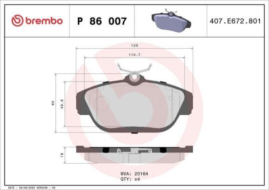BREMBO Bremsbelagsatz, Scheibenbremse P 86 007 + Bremsscheibe 09.5315.14 Bild BREMBO Bremsbelagsatz, Scheibenbremse P 86 007 + Bremsscheibe 09.5315.14