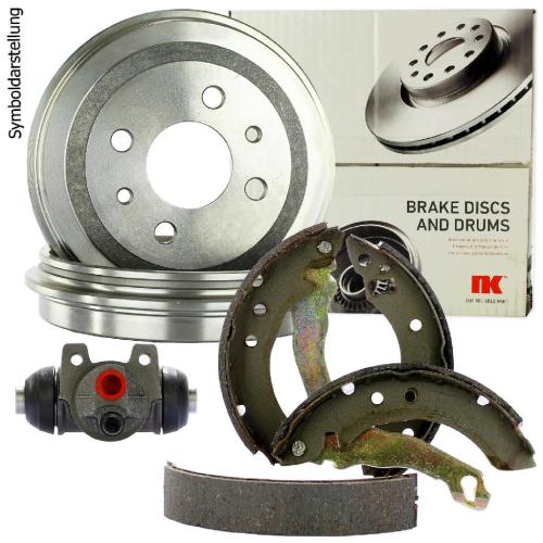 NK Radbremszylinder 802328 + Bremstrommel 252315 + Bremsbackensatz 2723383 + Zubehörsatz, Bremsbacken 7923610 Bild NK Radbremszylinder 802328 + Bremstrommel 252315 + Bremsbackensatz 2723383 + Zubehörsatz, Bremsbacken 7923610