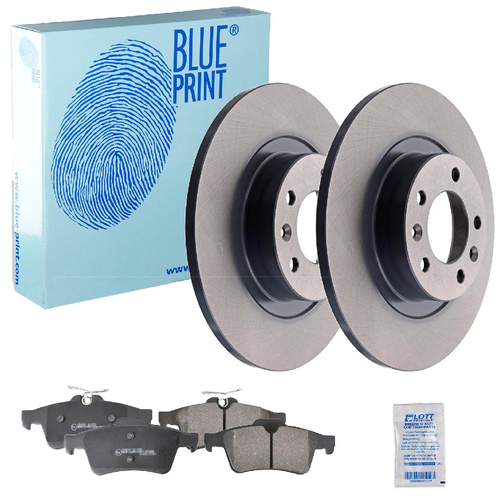 BLUE PRINT Bremsscheibe ADP154339 + Bremsbelagsatz, Scheibenbremse ADA104249
