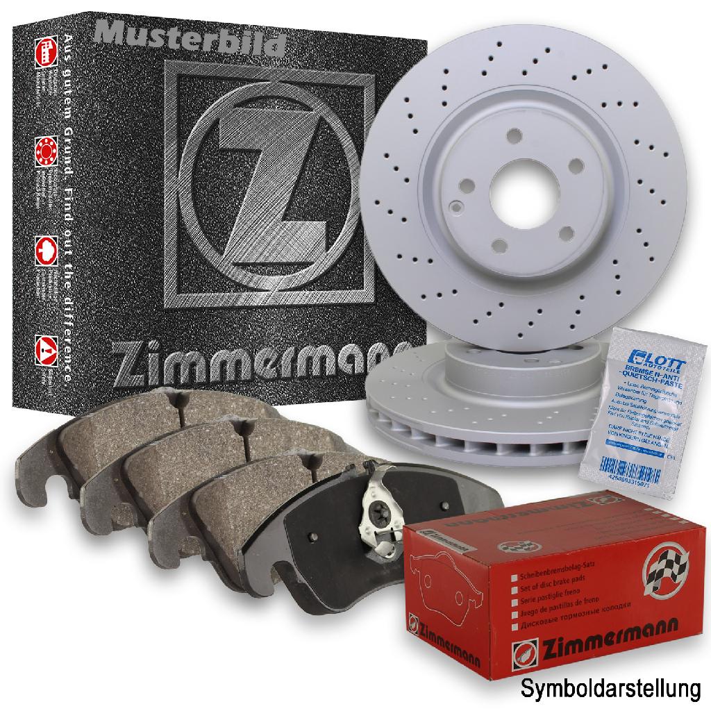 ZIMMERMANN Bremsscheibe 400.5552.20 + Bremsbelagsatz, Scheibenbremse 22944.185.2