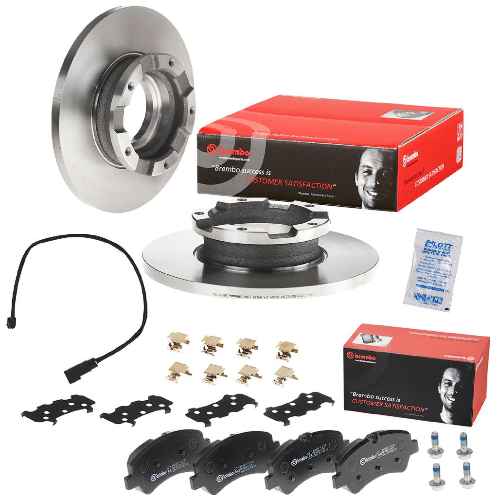 BREMBO Bremsscheibe 08.C241.20 + Warnkontakt, Bremsbelagverschleiß A 00 505 + Bremsbelagsatz, Scheibenbremse P 24 160