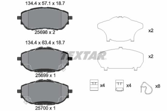 TEXTAR Bremsscheibe 92257703 + Bremsbelagsatz, Scheibenbremse 2569801 + Bremsscheibe 92164003 + Bremsbelagsatz, Scheibenbremse 2466401 Bild TEXTAR Bremsscheibe 92257703 + Bremsbelagsatz, Scheibenbremse 2569801 + Bremsscheibe 92164003 + Bremsbelagsatz, Scheibenbremse 2466401