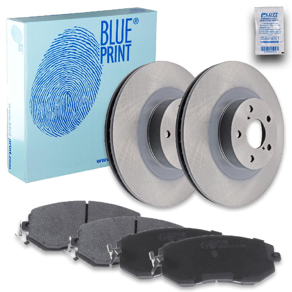 BLUE PRINT Bremsscheibe ADS74318 + Bremsbelagsatz, Scheibenbremse ADT342196