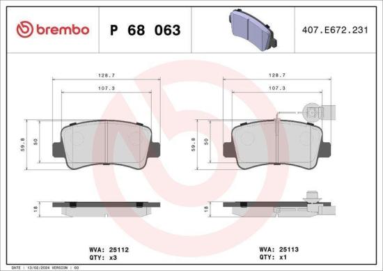 BREMBO Bremsscheibe 08.A650.10 + Bremsbelagsatz, Scheibenbremse P 68 063 Bild BREMBO Bremsscheibe 08.A650.10 + Bremsbelagsatz, Scheibenbremse P 68 063