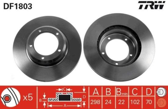 TRW Bremsscheibe DF6905 + Bremsscheibe DF1803 + Bremsbelagsatz, Scheibenbremse GDB1209 + Bremsbelagsatz, Scheibenbremse GDB395 Bild TRW Bremsscheibe DF6905 + Bremsscheibe DF1803 + Bremsbelagsatz, Scheibenbremse GDB1209 + Bremsbelagsatz, Scheibenbremse GDB395