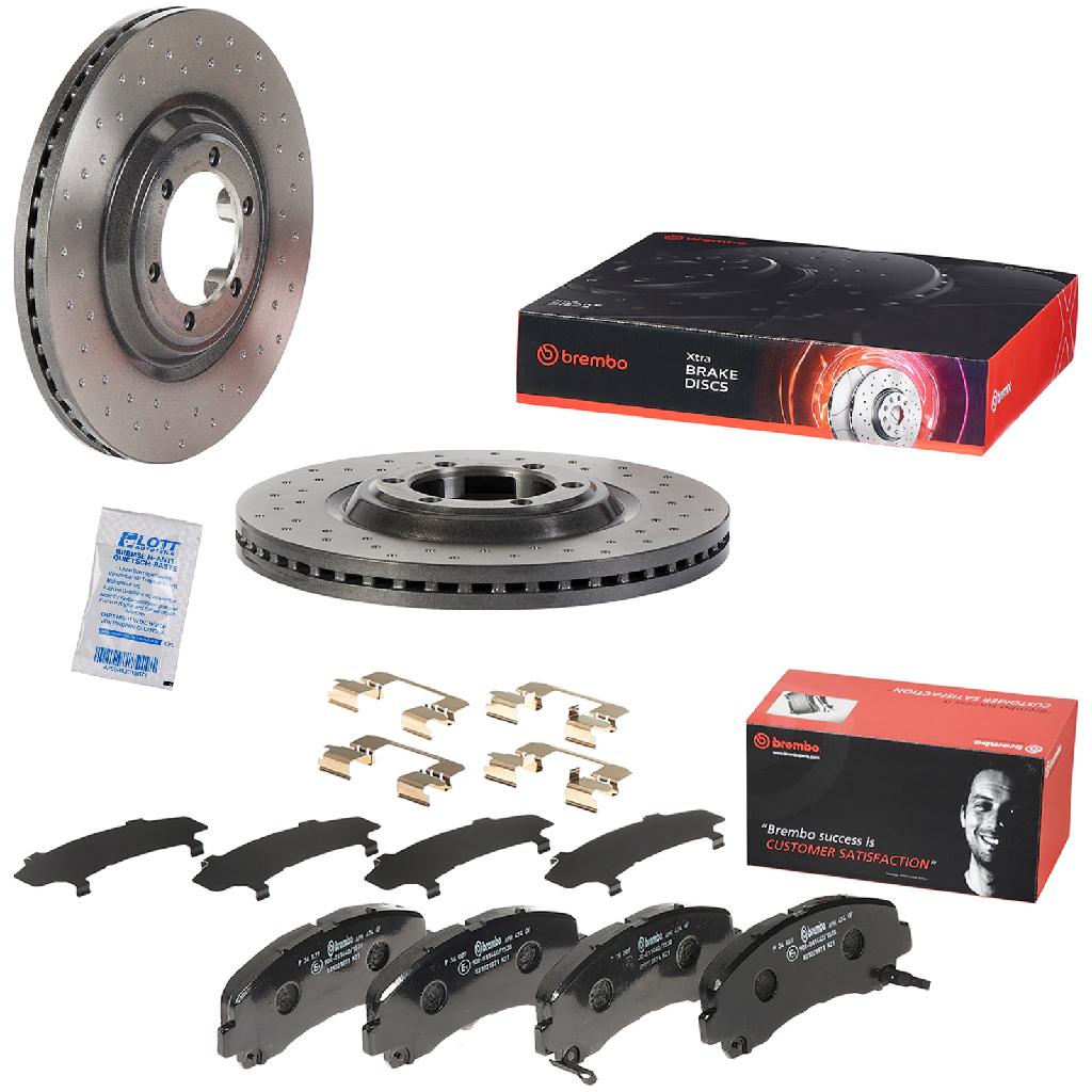 BREMBO Bremsscheibe 09.C244.1X + Bremsbelagsatz, Scheibenbremse P 34 007