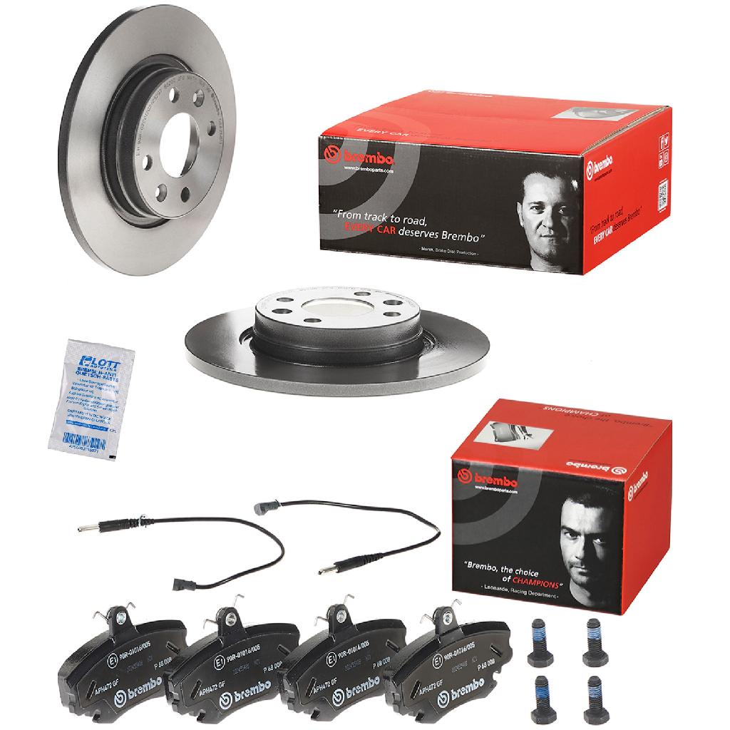 BREMBO Bremsbelagsatz, Scheibenbremse P 68 008 + Bremsscheibe 08.A268.11