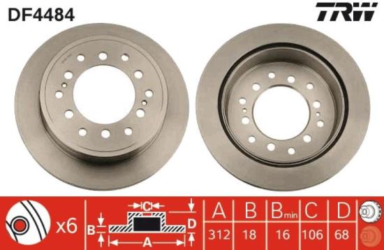 TRW Bremsscheibe DF4484 + Bremsbelagsatz, Scheibenbremse GDB797 + Bremsbelagsatz, Scheibenbremse GDB1182 + Bremsscheibe DF4115 Bild TRW Bremsscheibe DF4484 + Bremsbelagsatz, Scheibenbremse GDB797 + Bremsbelagsatz, Scheibenbremse GDB1182 + Bremsscheibe DF4115