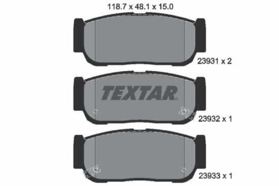TEXTAR Bremsscheibe 92338503 + Bremsbelagsatz, Scheibenbremse 2393101 Bild TEXTAR Bremsscheibe 92338503 + Bremsbelagsatz, Scheibenbremse 2393101
