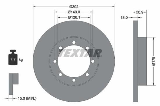 TEXTAR Bremsscheibe 92230803 + Bremsbelagsatz, Scheibenbremse 2511201 Bild TEXTAR Bremsscheibe 92230803 + Bremsbelagsatz, Scheibenbremse 2511201
