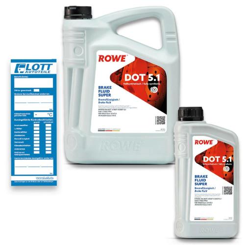 ROWE Bremsflüssigkeit 25104-0010-99 + Bremsflüssigkeit 25104-0050-99 Bild ROWE Bremsflüssigkeit 25104-0010-99 + Bremsflüssigkeit 25104-0050-99