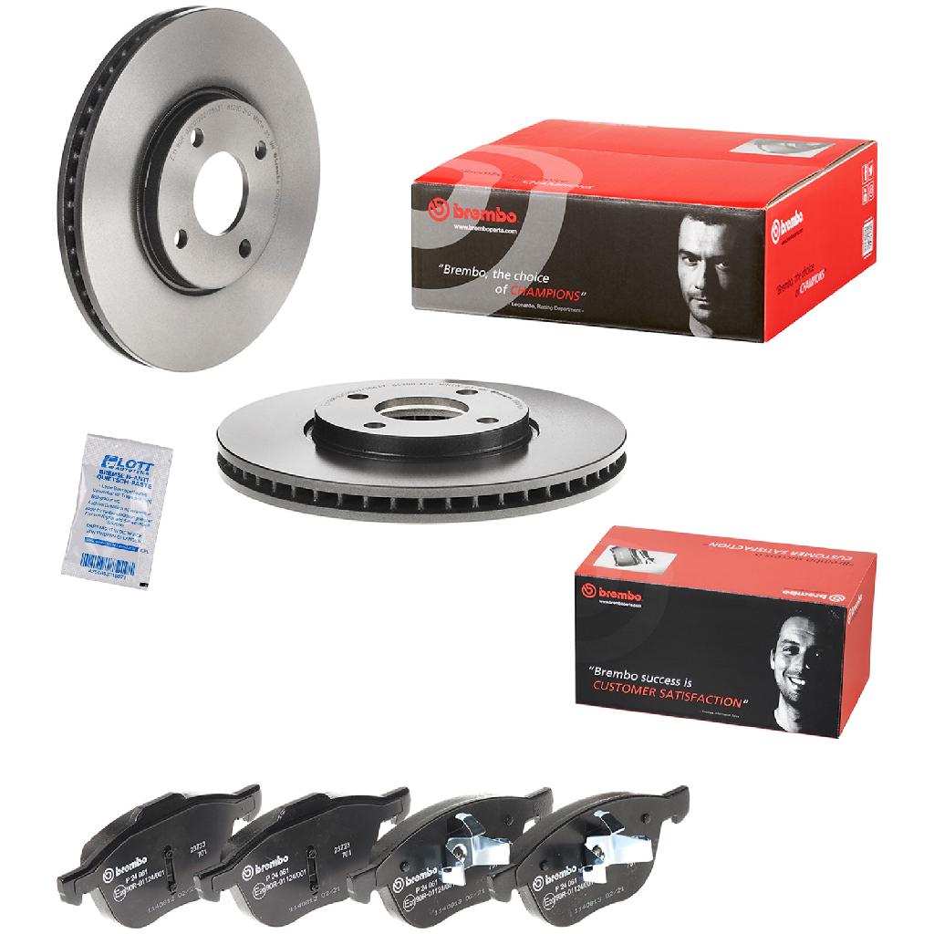 BREMBO Bremsbelagsatz, Scheibenbremse P 24 061 + Bremsscheibe 09.D216.11