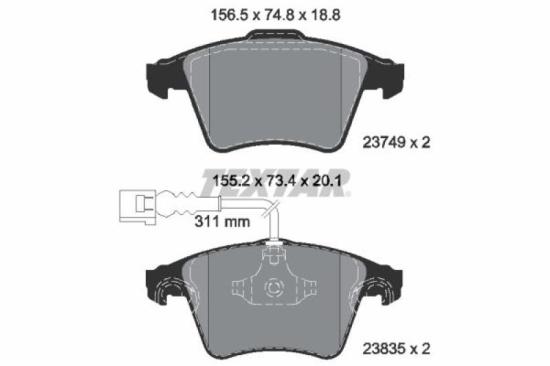 TEXTAR Bremsbelagsatz, Scheibenbremse 2436701 + Bremsscheibe 92121903 + Bremsbelagsatz, Scheibenbremse 2374901 + Bremsscheibe 92279505 Bild TEXTAR Bremsbelagsatz, Scheibenbremse 2436701 + Bremsscheibe 92121903 + Bremsbelagsatz, Scheibenbremse 2374901 + Bremsscheibe 92279505