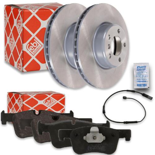 FEBI BILSTEIN Warnkontakt, Bremsbelagverschleiß 39138 + Bremsbelagsatz, Scheibenbremse 16884 + Bremsscheibe 105721 Bild FEBI BILSTEIN Warnkontakt, Bremsbelagverschleiß 39138 + Bremsbelagsatz, Scheibenbremse 16884 + Bremsscheibe 105721