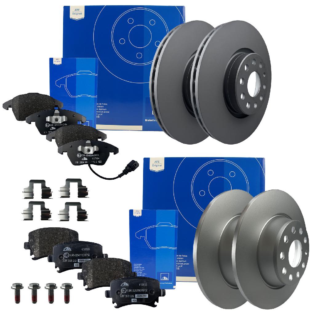 ATE Bremsscheibe 24.0125-0158.1 + Bremsscheibe 24.0112-0169.1 + Bremsbelagsatz, Scheibenbremse 13.0460-7184.2 + Bremsbelagsatz, Scheibenbremse 13.0460-2880.2
