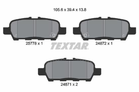 TEXTAR Bremsbelagsatz, Scheibenbremse 2577801 + Bremsscheibe 92144003 Bild TEXTAR Bremsbelagsatz, Scheibenbremse 2577801 + Bremsscheibe 92144003