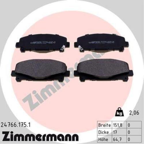 ZIMMERMANN Bremsbelagsatz, Scheibenbremse 24766.175.1 + Bremsscheibe 280.3178.52 Bild ZIMMERMANN Bremsbelagsatz, Scheibenbremse 24766.175.1 + Bremsscheibe 280.3178.52