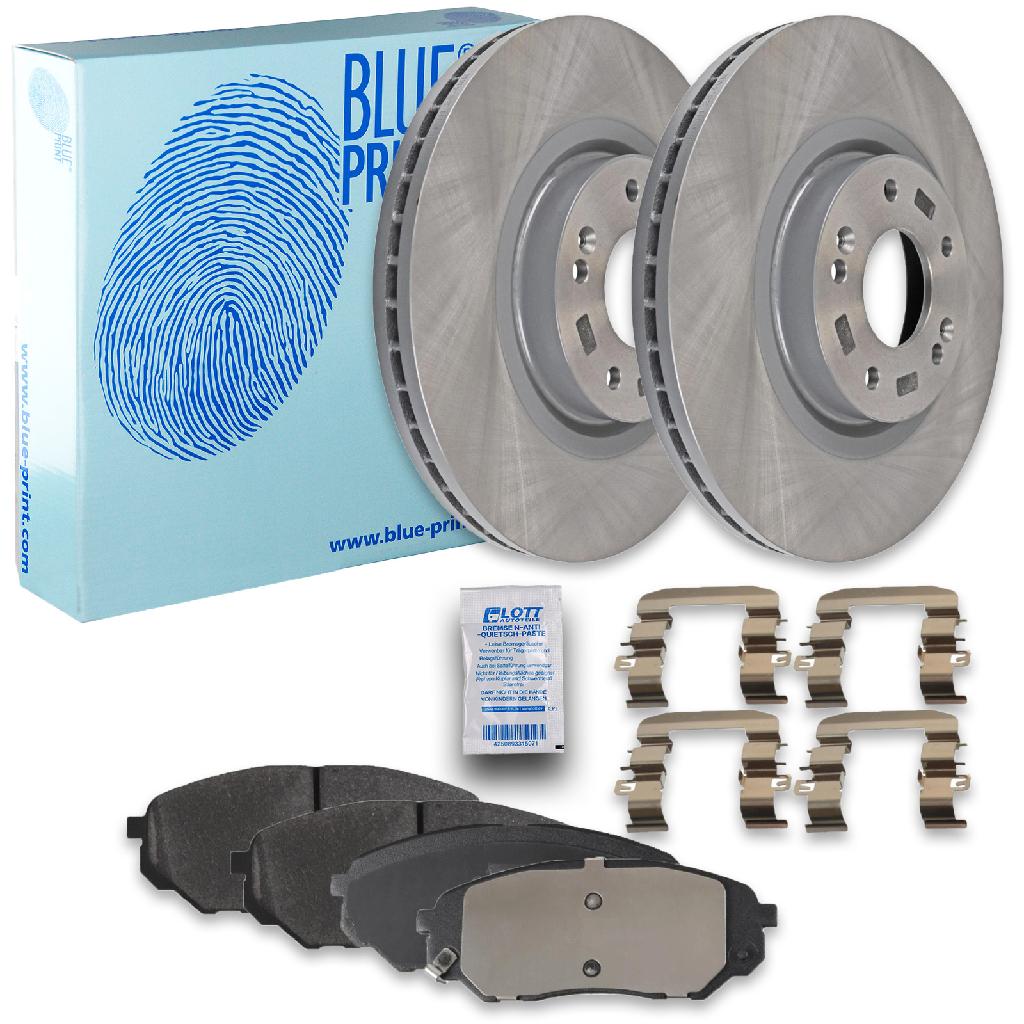 BLUE PRINT Bremsscheibe ADG043157 + Bremsbelagsatz, Scheibenbremse ADG042166