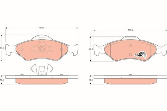 TRW Bremsbelagsatz, Scheibenbremse GDB1418 + Bremsscheibe DF2753 Bild TRW Bremsbelagsatz, Scheibenbremse GDB1418 + Bremsscheibe DF2753