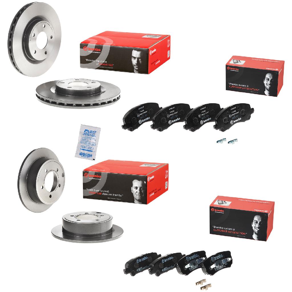 BREMBO Bremsbelagsatz, Scheibenbremse P 54 034 + Bremsscheibe 08.A114.31 + Bremsscheibe 09.A637.11 + Bremsbelagsatz, Scheibenbremse P 54 030