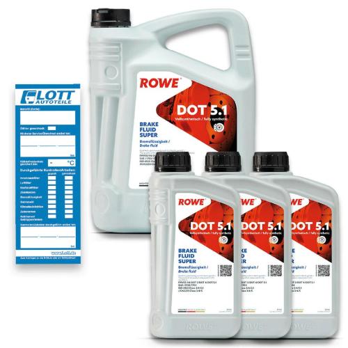 ROWE Bremsflüssigkeit 25104-0010-99 + Bremsflüssigkeit 25104-0050-99 Bild ROWE Bremsflüssigkeit 25104-0010-99 + Bremsflüssigkeit 25104-0050-99