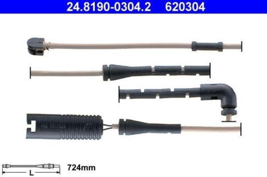 ATE Bremsbelagsatz, Scheibenbremse 13.0460-7224.2 + Warnkontakt, Bremsbelagverschleiß 24.8190-0304.2 + Bremsscheibe 24.0130-0184.1 Bild ATE Bremsbelagsatz, Scheibenbremse 13.0460-7224.2 + Warnkontakt, Bremsbelagverschleiß 24.8190-0304.2 + Bremsscheibe 24.0130-0184.1
