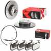 BREMBO Bremsbelagsatz, Scheibenbremse P 06 088 + Bremsscheibe 09.B337.2X + Warnkontakt, Bremsbelagverschlei&szlig; A 00 473