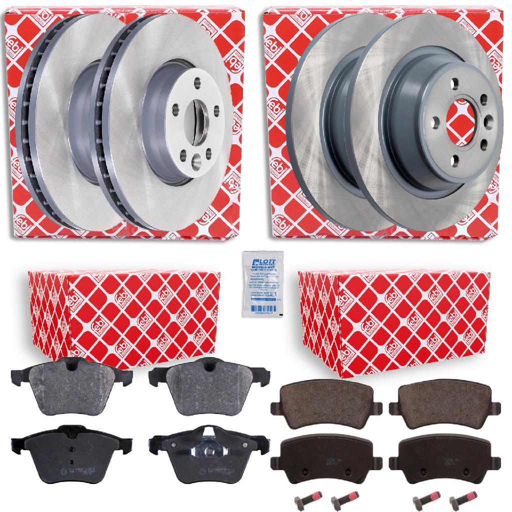 FEBI BILSTEIN Bremsbelagsatz, Scheibenbremse 16625 + Bremsscheibe 28361 + Bremsbelagsatz, Scheibenbremse 16772 + Bremsscheibe 30721