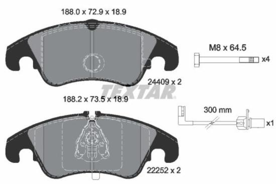 TEXTAR Bremsbelagsatz, Scheibenbremse 2440903 + Bremsscheibe 92229205 Bild TEXTAR Bremsbelagsatz, Scheibenbremse 2440903 + Bremsscheibe 92229205