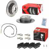 BREMBO Bremsscheibe 08.9787.1X + Warnkontakt, Bremsbelagverschleiß A 00 212 + Bremsbelagsatz, Scheibenbremse P 06 037