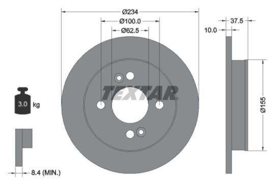 TEXTAR Bremsscheibe 92147203 + Bremsbelagsatz, Scheibenbremse 2567701 Bild TEXTAR Bremsscheibe 92147203 + Bremsbelagsatz, Scheibenbremse 2567701