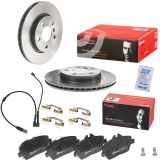BREMBO Bremsscheibe 09.C744.11 + Warnkontakt, Bremsbelagverschleiß A 00 509 + Bremsbelagsatz, Scheibenbremse P 06 034