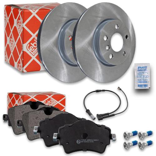 FEBI BILSTEIN Bremsbelagsatz, Scheibenbremse 116345 + Warnkontakt, Bremsbelagverschleiß 101071 + Bremsscheibe 108632 Bild FEBI BILSTEIN Bremsbelagsatz, Scheibenbremse 116345 + Warnkontakt, Bremsbelagverschleiß 101071 + Bremsscheibe 108632