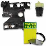 FEBI BILSTEIN Mechatronik, Automatikgetriebe 32342 + Steckgehäuse, Automatikgetriebe-Steuereinheit 36332 MANN-FILTER Hydraulikfilter, Automatikgetriebe H 182 KIT