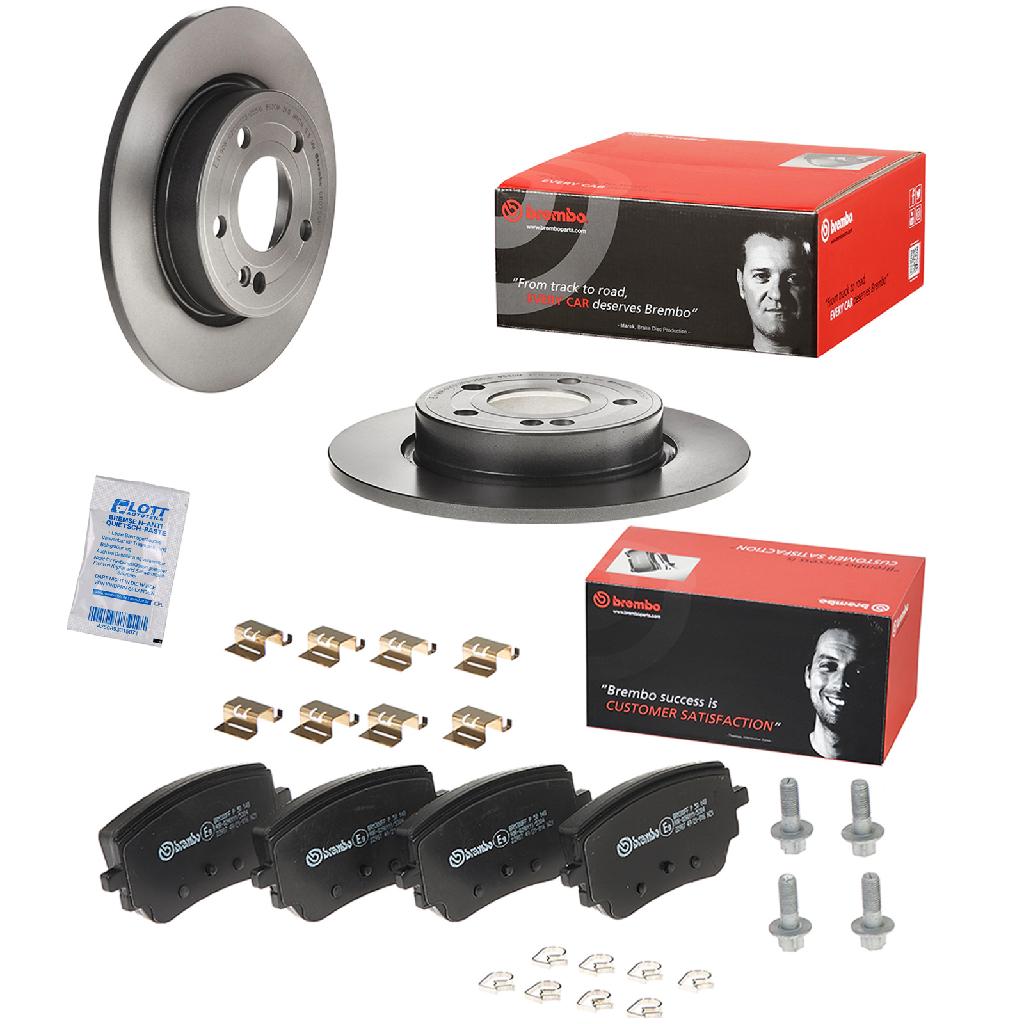 BREMBO Bremsbelagsatz, Scheibenbremse P 50 148 + Bremsscheibe 08.D758.11