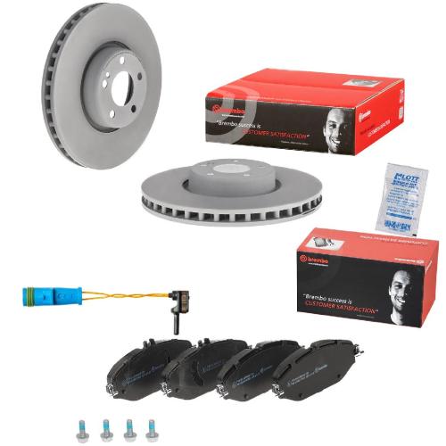 BREMBO Bremsscheibe 09.D528.13 + Warnkontakt, Bremsbelagverschleiß A 00 353 + Bremsbelagsatz, Scheibenbremse P 50 124 Bild BREMBO Bremsscheibe 09.D528.13 + Warnkontakt, Bremsbelagverschleiß A 00 353 + Bremsbelagsatz, Scheibenbremse P 50 124