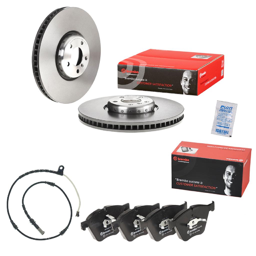 BREMBO Bremsbelagsatz, Scheibenbremse P 06 073 + Bremsscheibe 09.C412.13 + Warnkontakt, Bremsbelagverschleiß A 00 443 + Bremsscheibe 09.C413.13