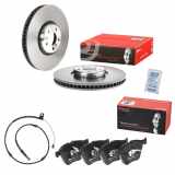 BREMBO Bremsbelagsatz, Scheibenbremse P 06 073 + Bremsscheibe 09.C412.13 + Warnkontakt, Bremsbelagverschleiß A 00 443 + Bremsscheibe 09.C413.13